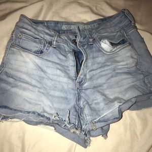 high rise light wash american eagle short